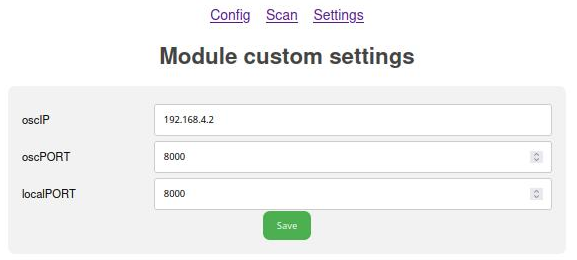 OSC Settings Page