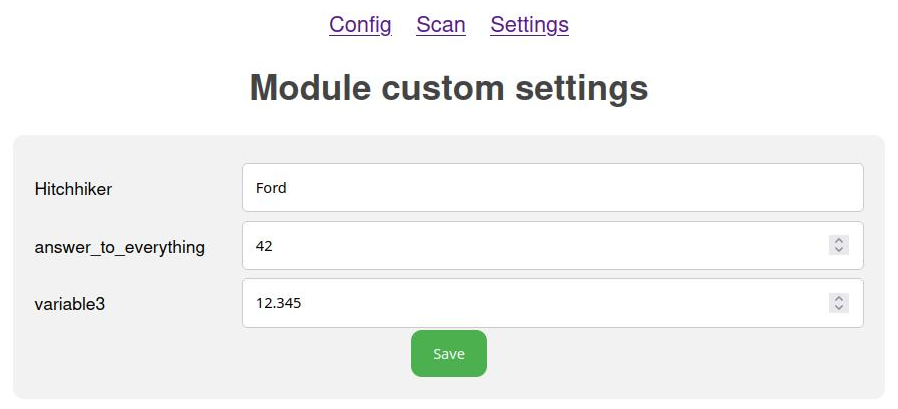 Settings Page